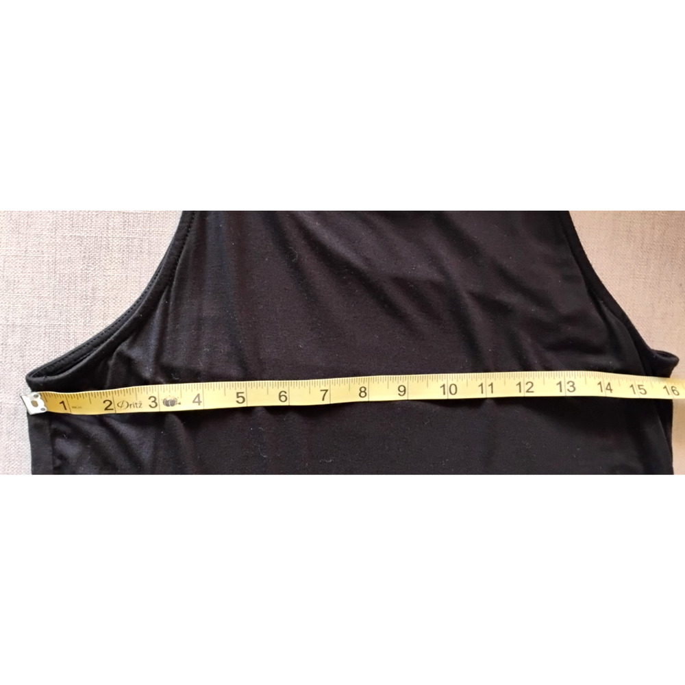Adrianna Papell Sleeveless Blouse Embroidered Hem Stretch Longline Minimalist S - Picture 12 of 13